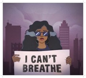 H.E.R. cover art for the song, "I Can't Breathe"